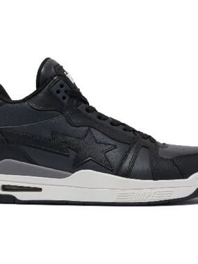 Bape Black Leather STA Low-Top Sneaker